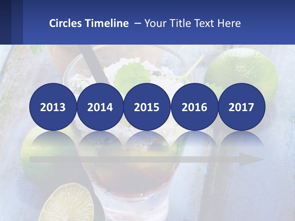 A Drink With Limes And Ice On A Wooden Table PowerPoint Template
