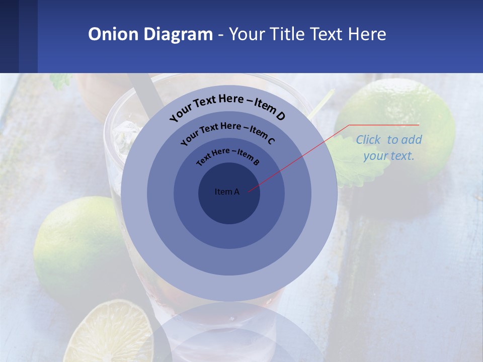 A Drink With Limes And Ice On A Wooden Table PowerPoint Template