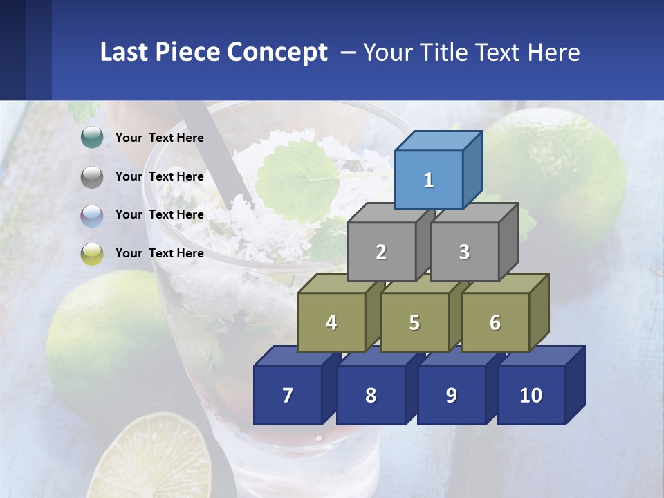 A Drink With Limes And Ice On A Wooden Table PowerPoint Template