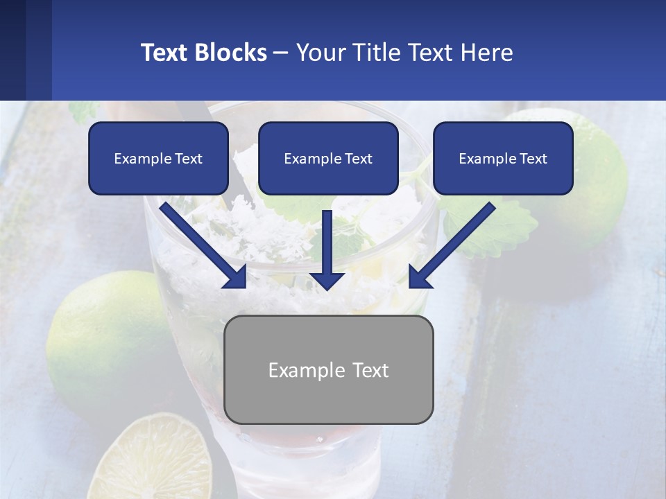 A Drink With Limes And Ice On A Wooden Table PowerPoint Template