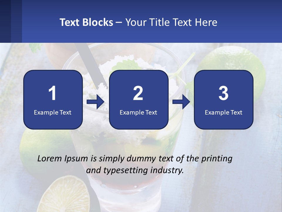 A Drink With Limes And Ice On A Wooden Table PowerPoint Template