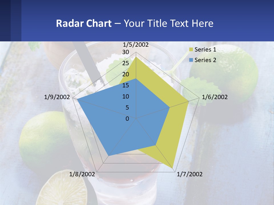A Drink With Limes And Ice On A Wooden Table PowerPoint Template