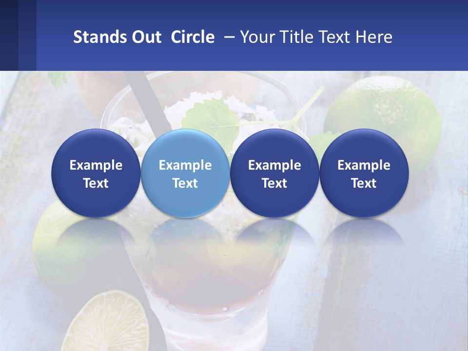 A Drink With Limes And Ice On A Wooden Table PowerPoint Template