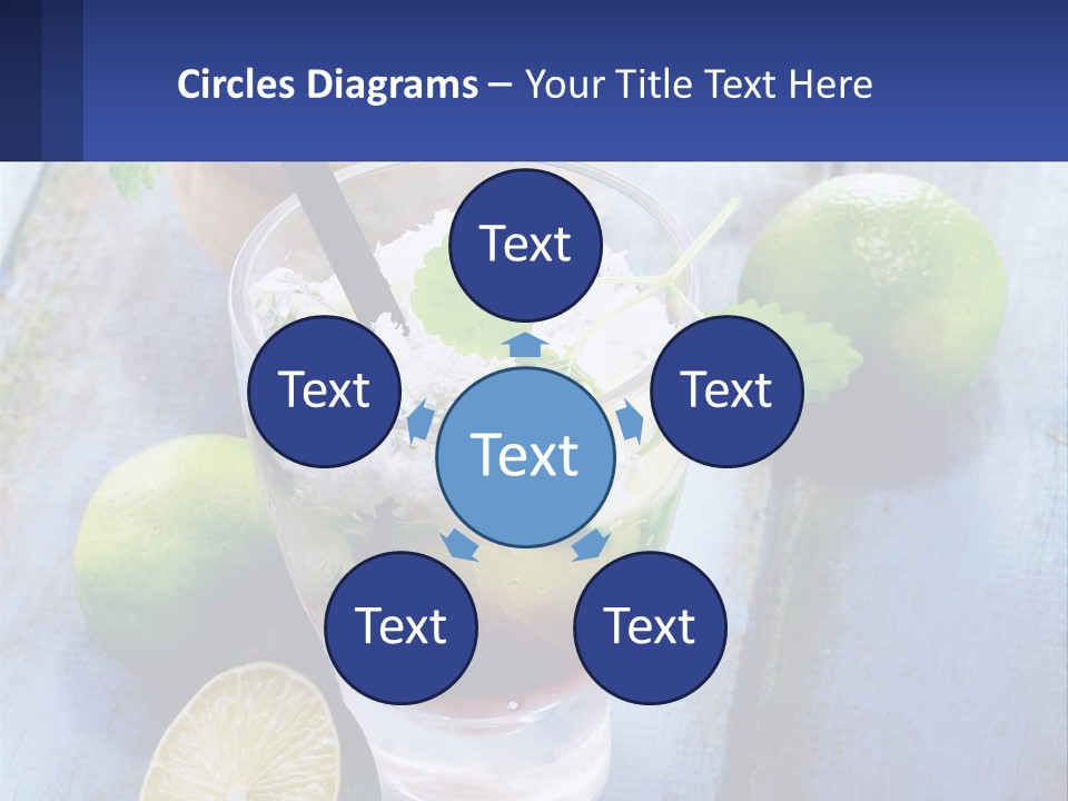 A Drink With Limes And Ice On A Wooden Table PowerPoint Template