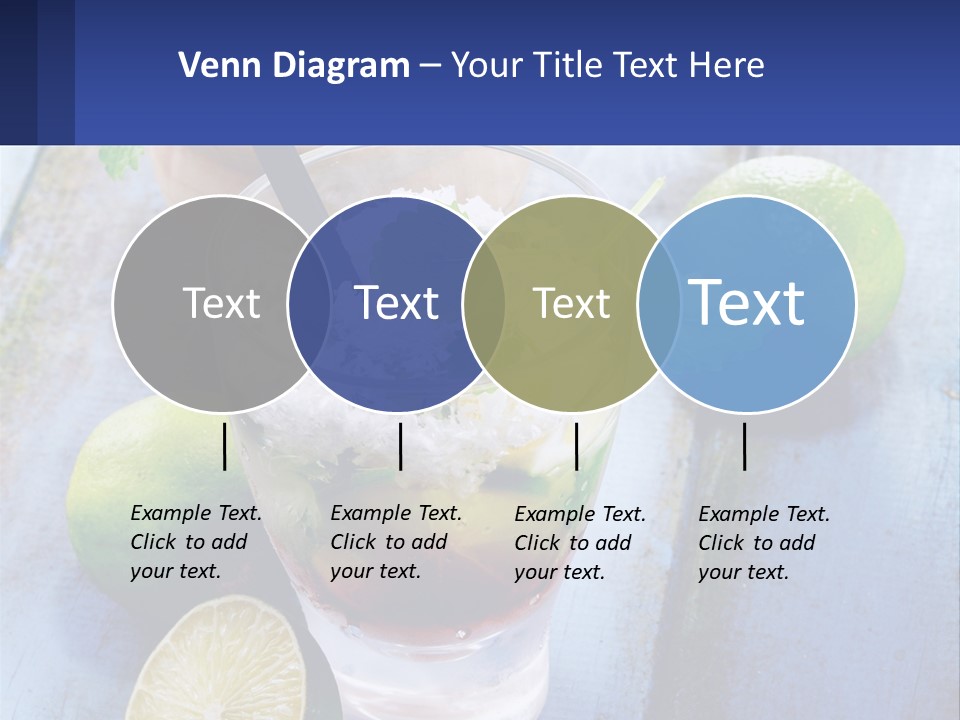 A Drink With Limes And Ice On A Wooden Table PowerPoint Template