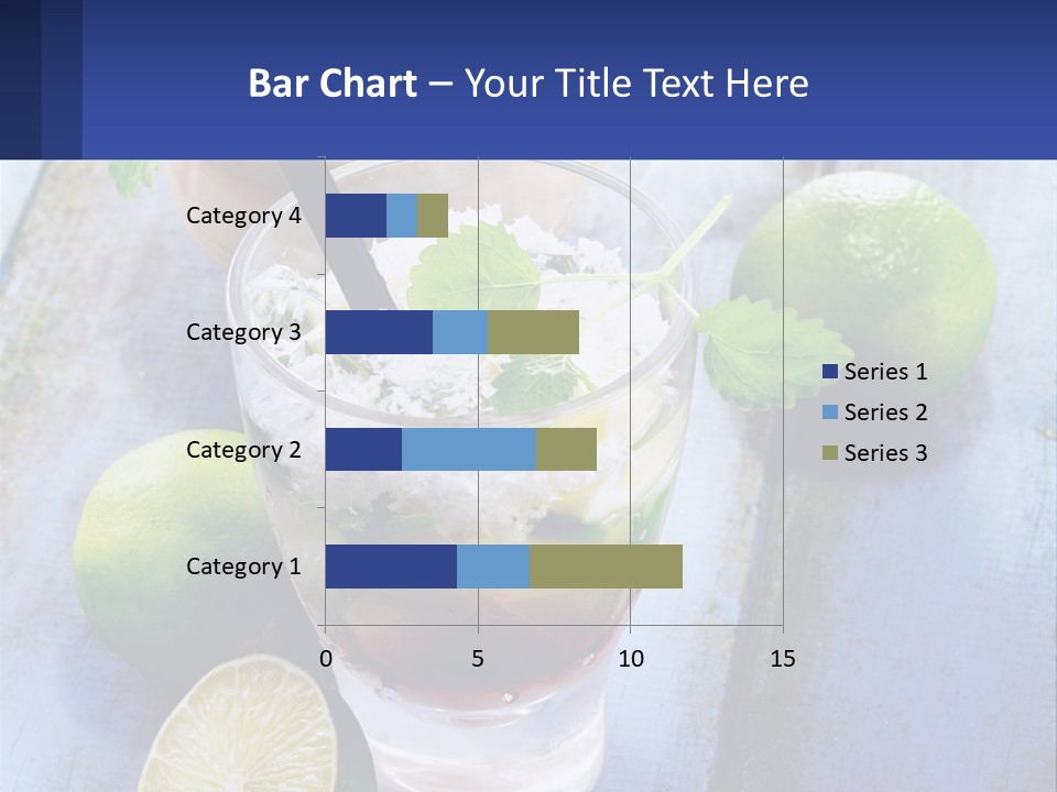 A Drink With Limes And Ice On A Wooden Table PowerPoint Template