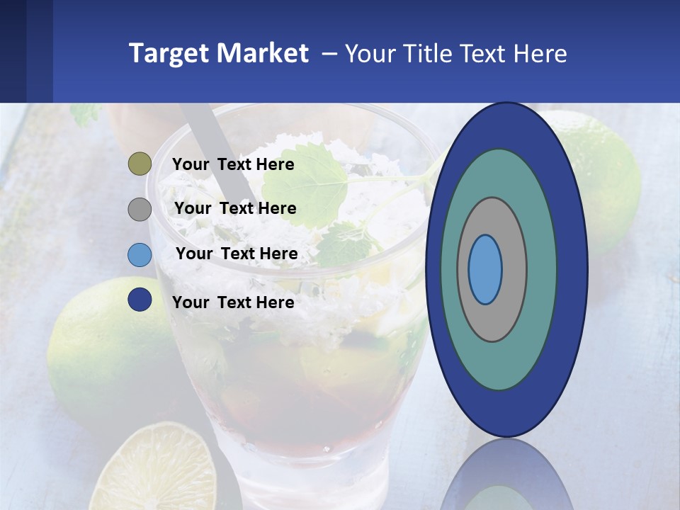 A Drink With Limes And Ice On A Wooden Table PowerPoint Template