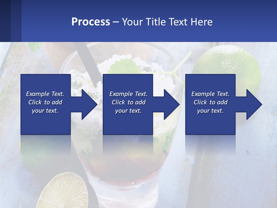 A Drink With Limes And Ice On A Wooden Table PowerPoint Template
