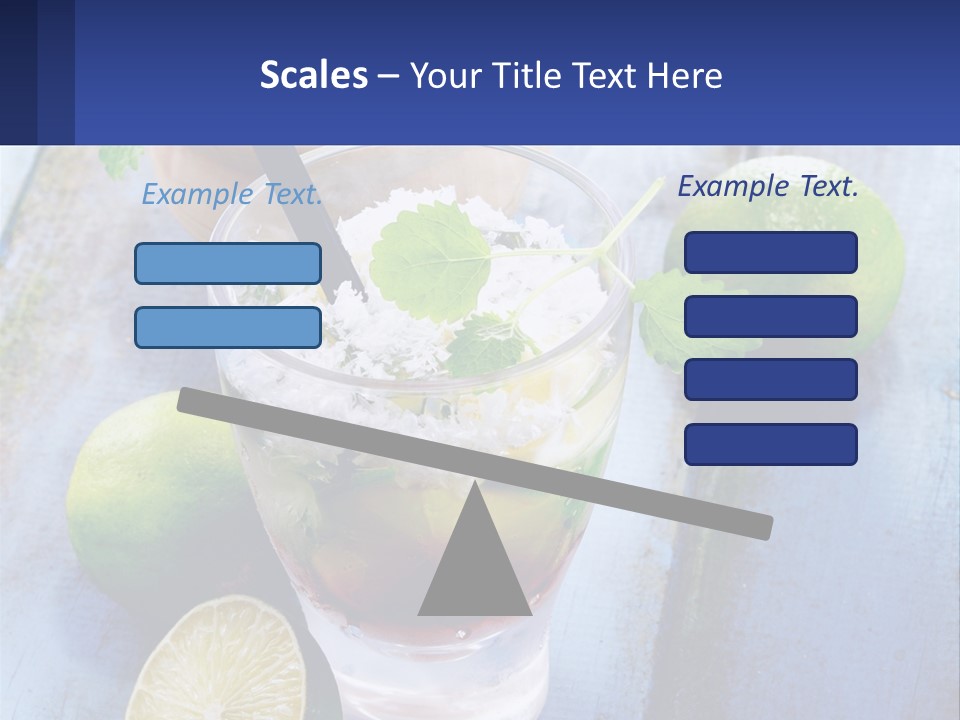 A Drink With Limes And Ice On A Wooden Table PowerPoint Template