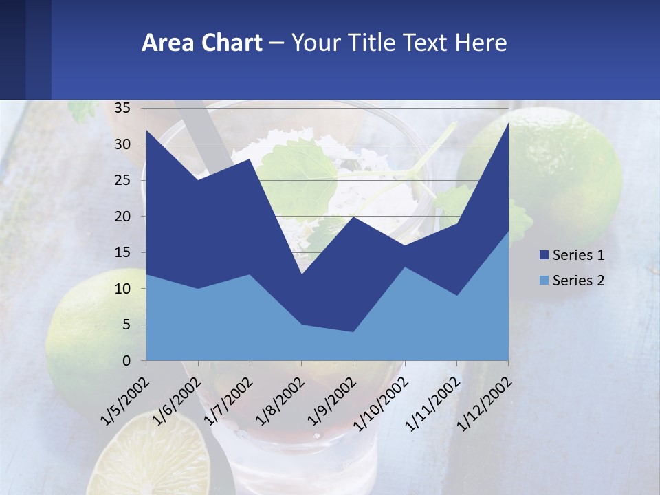 A Drink With Limes And Ice On A Wooden Table PowerPoint Template