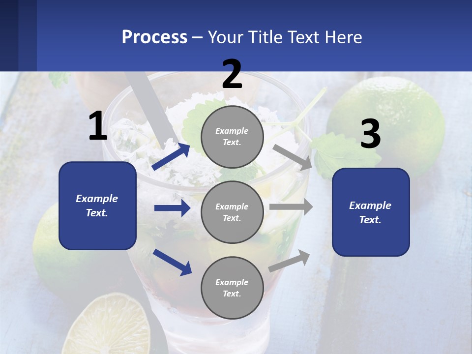 A Drink With Limes And Ice On A Wooden Table PowerPoint Template