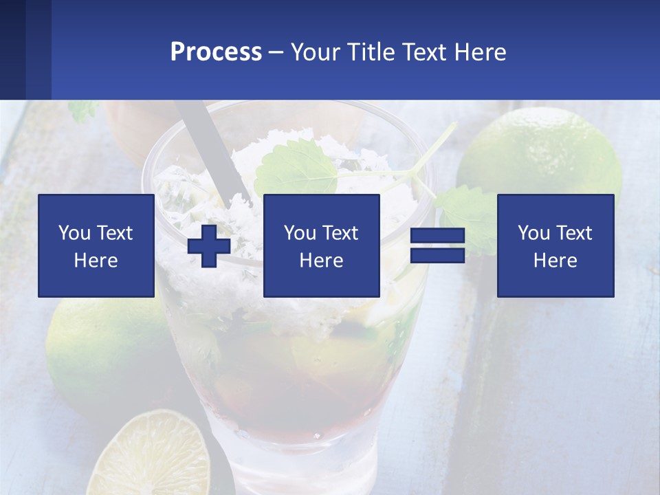 A Drink With Limes And Ice On A Wooden Table PowerPoint Template