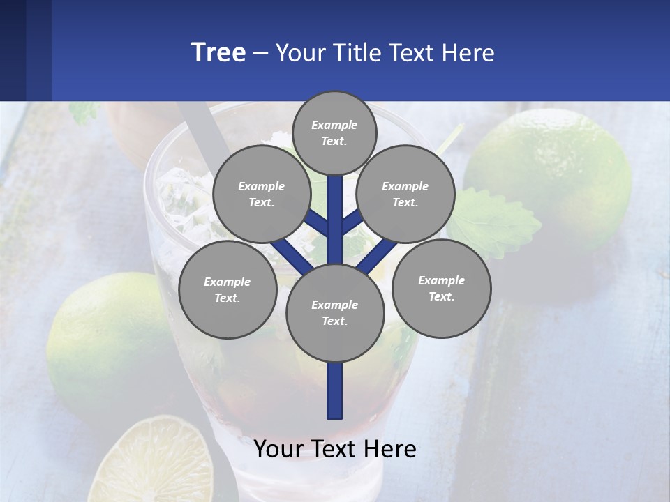 A Drink With Limes And Ice On A Wooden Table PowerPoint Template