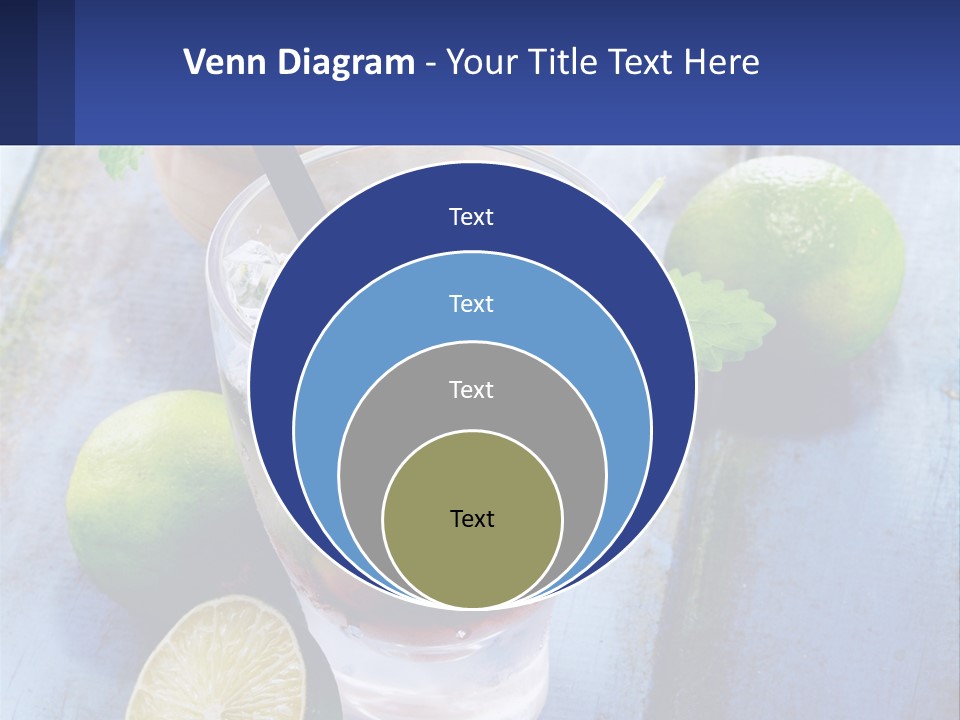 A Drink With Limes And Ice On A Wooden Table PowerPoint Template