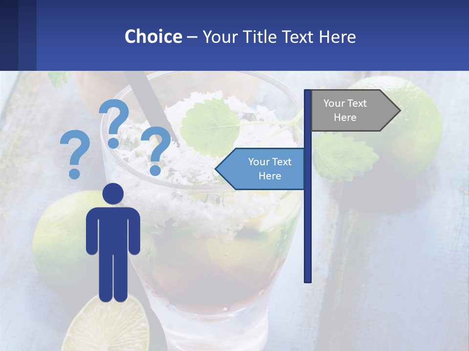 A Drink With Limes And Ice On A Wooden Table PowerPoint Template