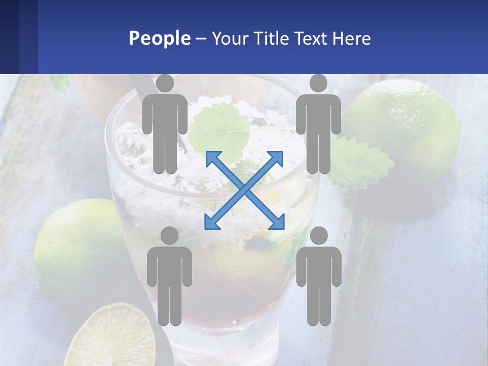 A Drink With Limes And Ice On A Wooden Table PowerPoint Template