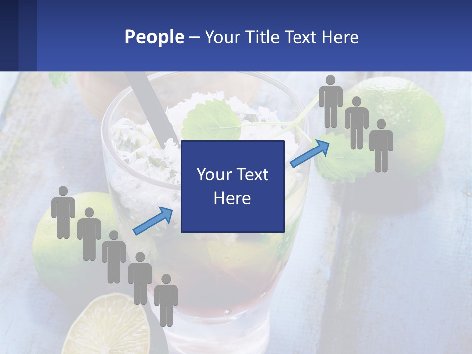 A Drink With Limes And Ice On A Wooden Table PowerPoint Template