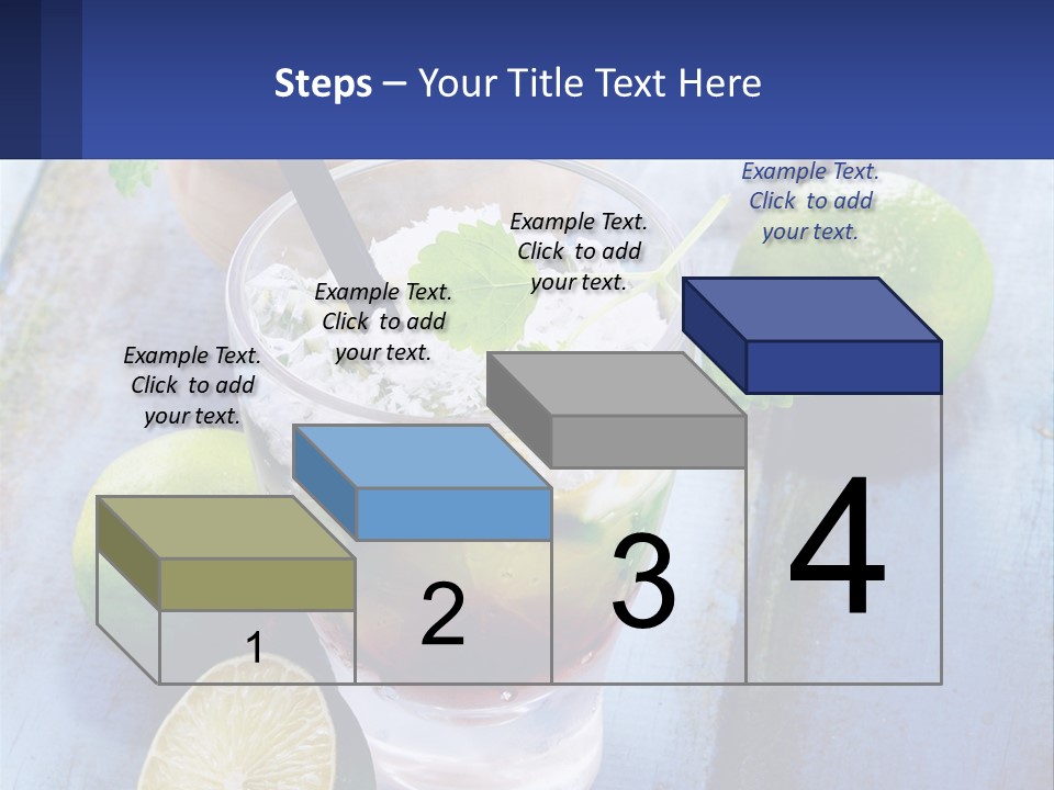 A Drink With Limes And Ice On A Wooden Table PowerPoint Template