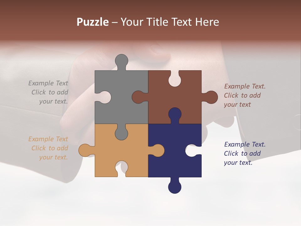 Two People Shaking Hands In Front Of A White Background PowerPoint Template