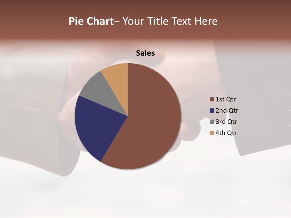Two People Shaking Hands In Front Of A White Background PowerPoint Template