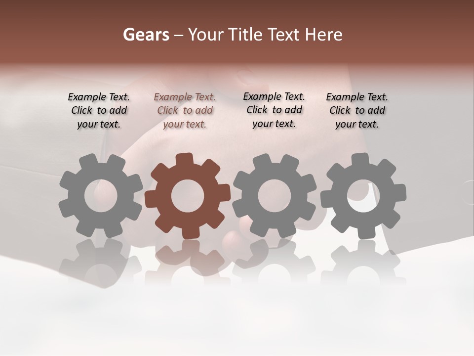 Two People Shaking Hands In Front Of A White Background PowerPoint Template