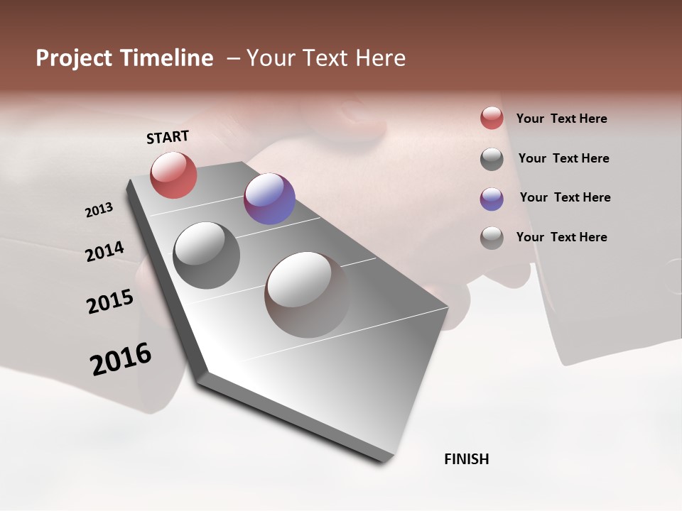 Two People Shaking Hands In Front Of A White Background PowerPoint Template