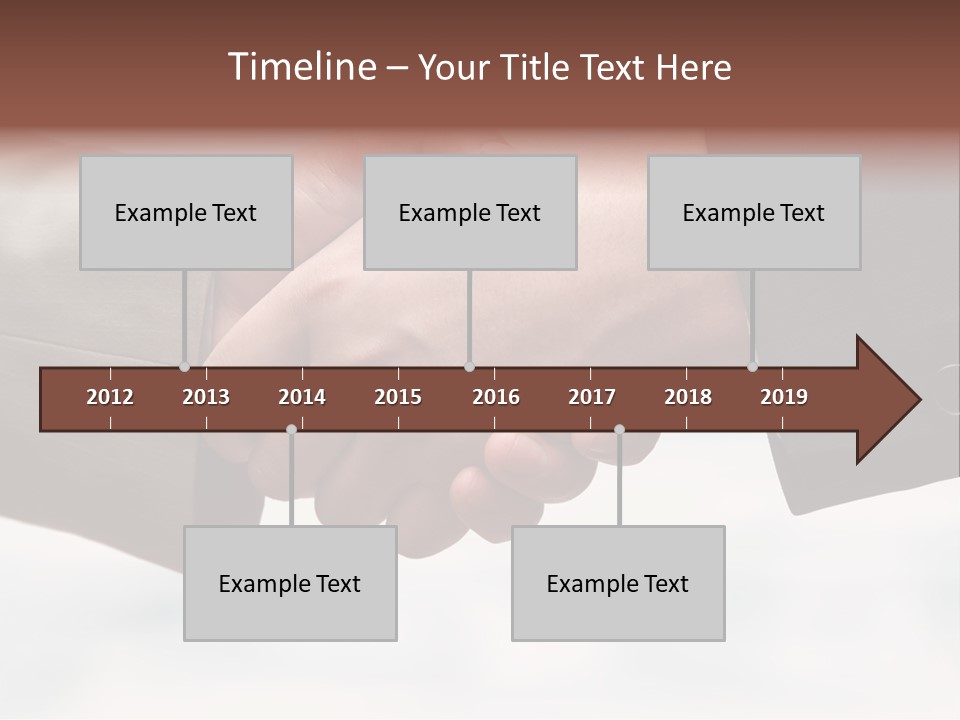 Two People Shaking Hands In Front Of A White Background PowerPoint Template
