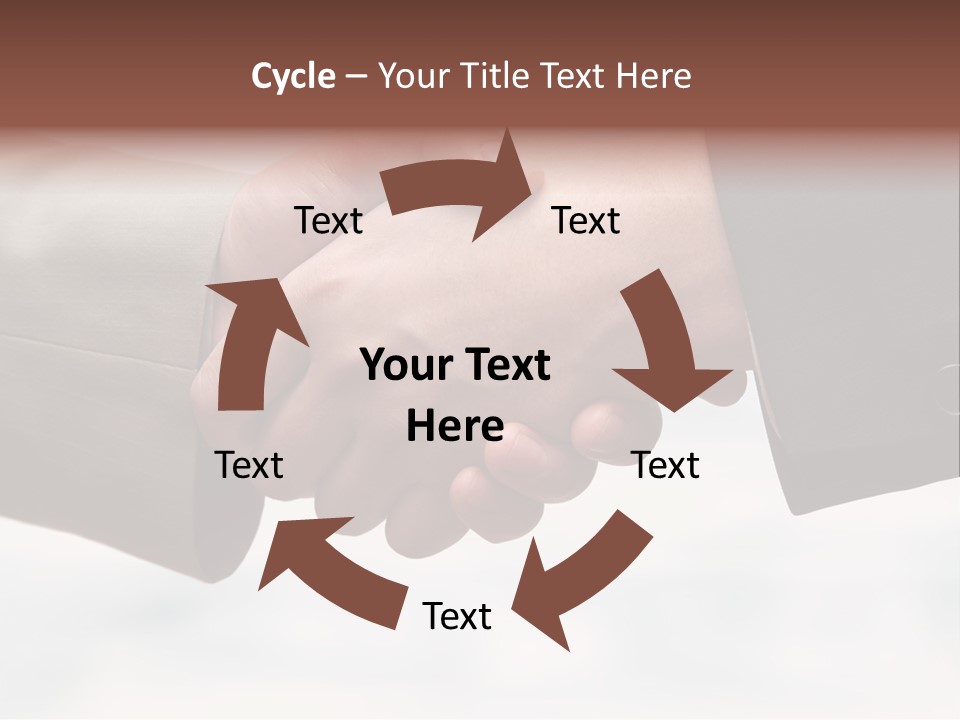 Two People Shaking Hands In Front Of A White Background PowerPoint Template