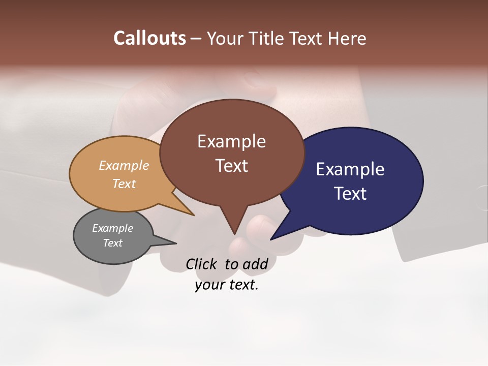 Two People Shaking Hands In Front Of A White Background PowerPoint Template