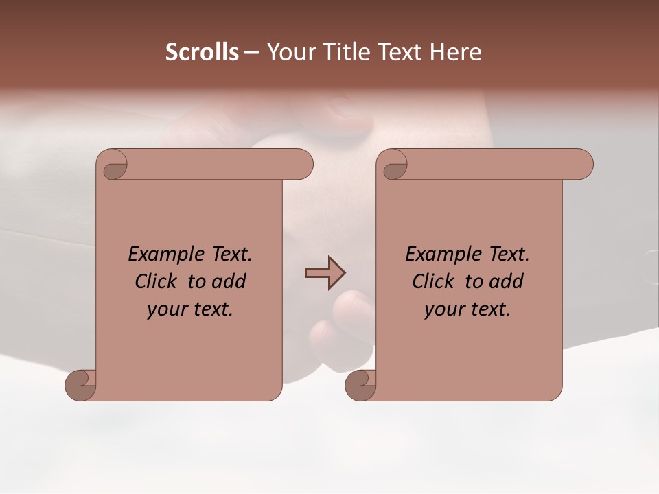 Two People Shaking Hands In Front Of A White Background PowerPoint Template
