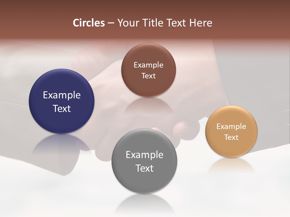 Two People Shaking Hands In Front Of A White Background PowerPoint Template