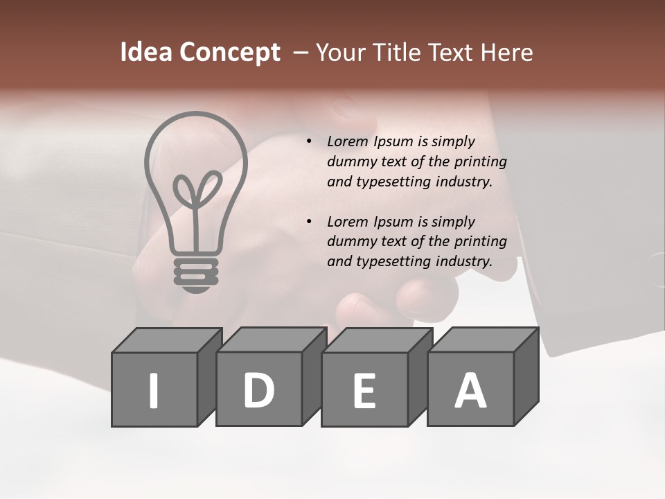 Two People Shaking Hands In Front Of A White Background PowerPoint Template