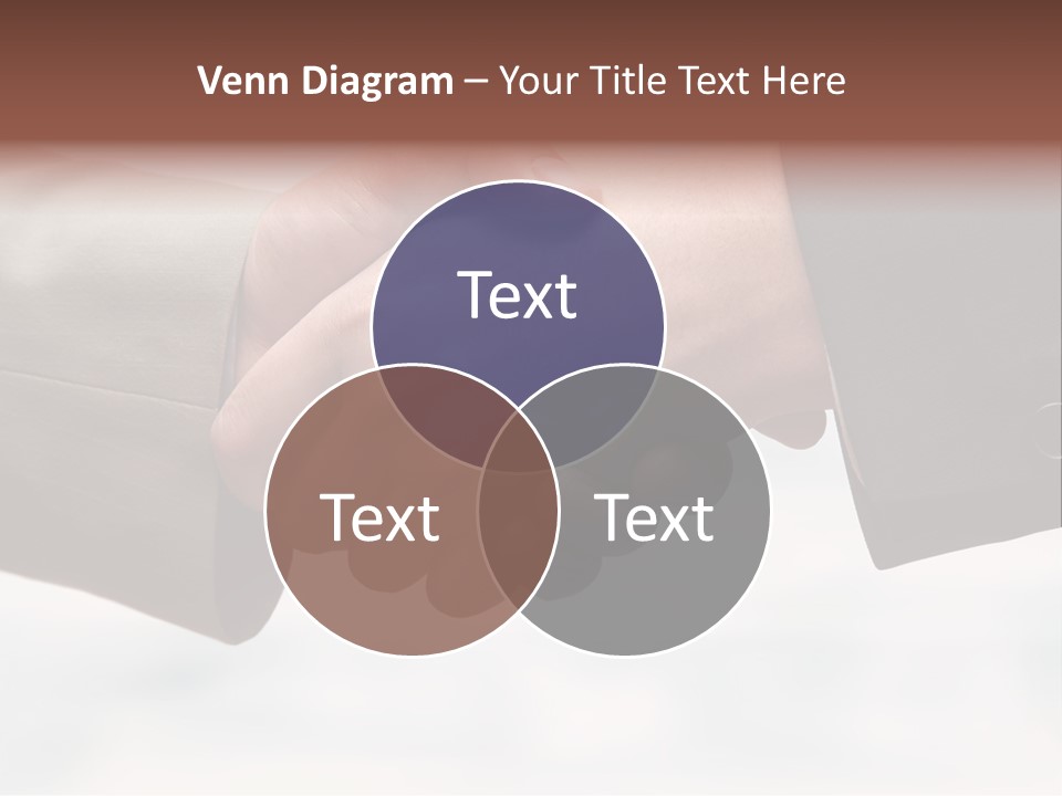 Two People Shaking Hands In Front Of A White Background PowerPoint Template