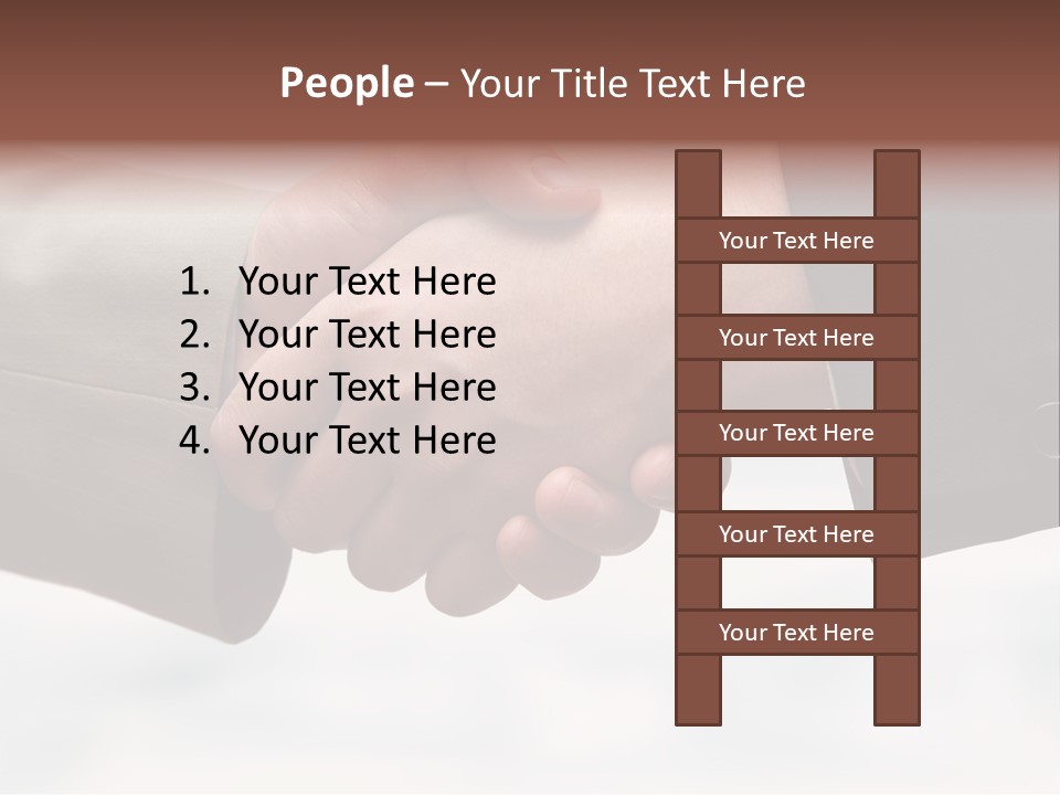 Two People Shaking Hands In Front Of A White Background PowerPoint Template