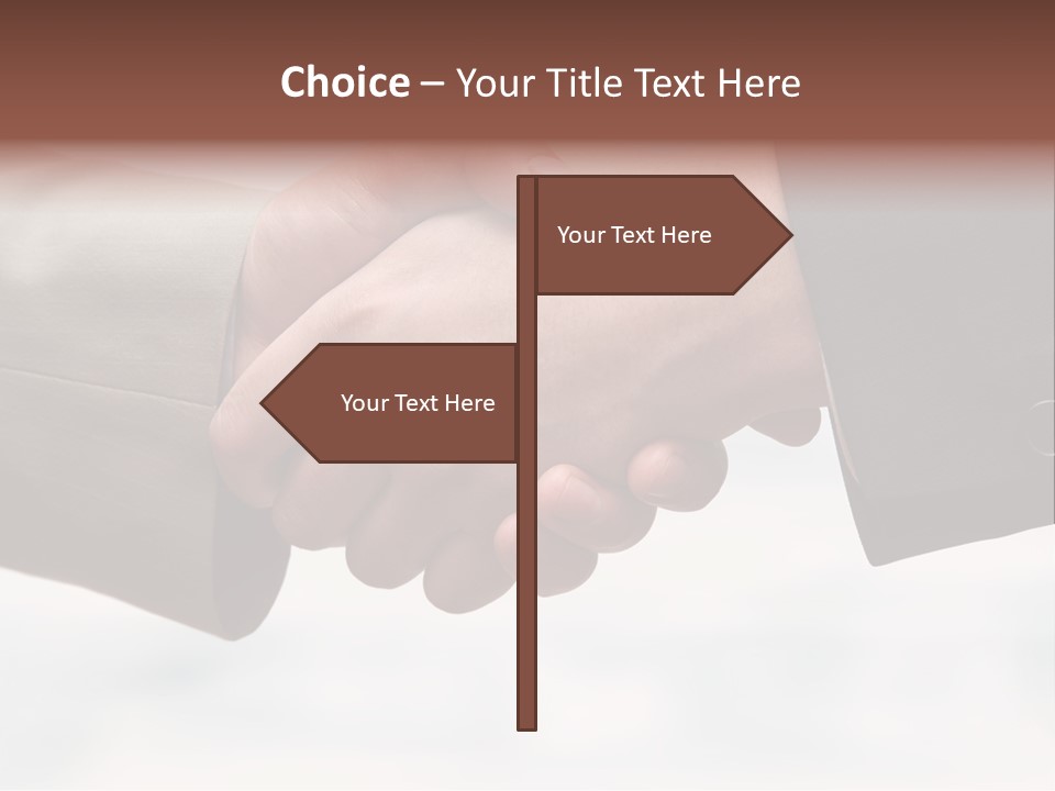 Two People Shaking Hands In Front Of A White Background PowerPoint Template