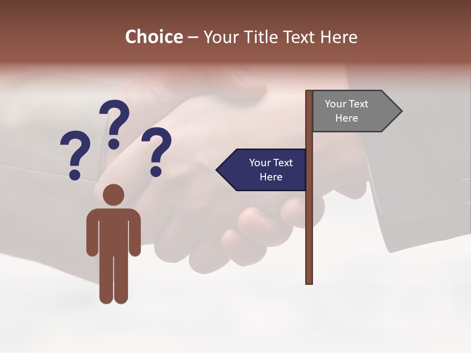 Two People Shaking Hands In Front Of A White Background PowerPoint Template