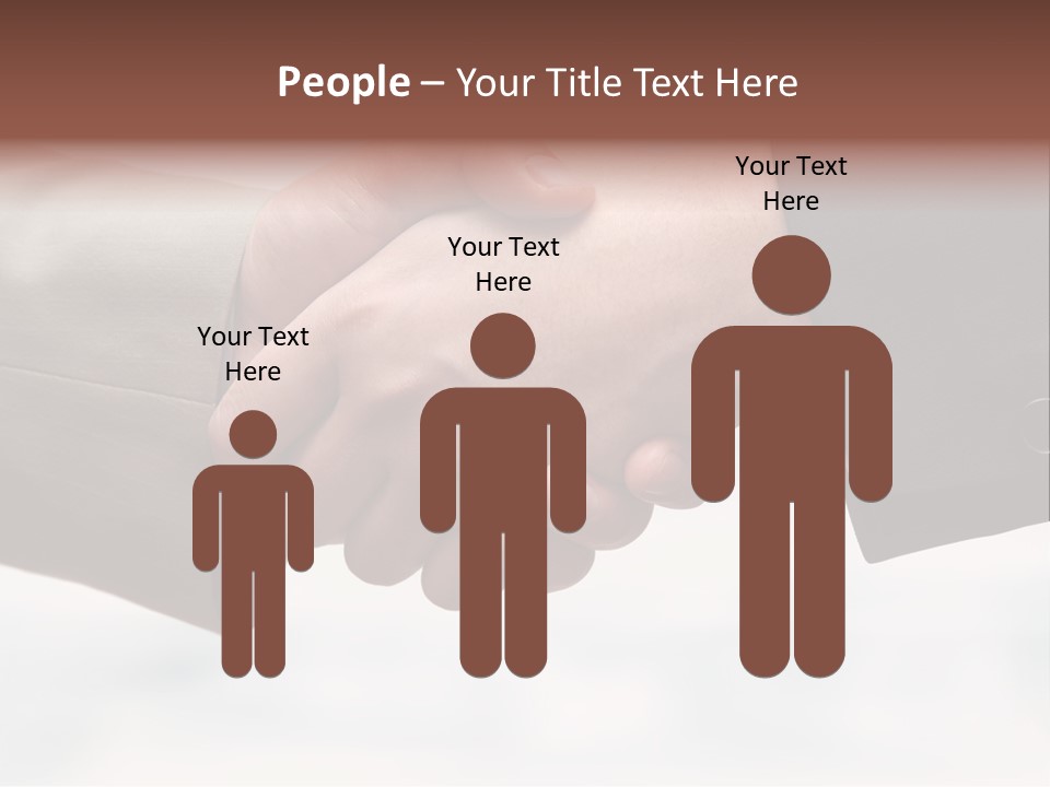 Two People Shaking Hands In Front Of A White Background PowerPoint Template