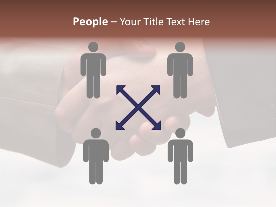 Two People Shaking Hands In Front Of A White Background PowerPoint Template