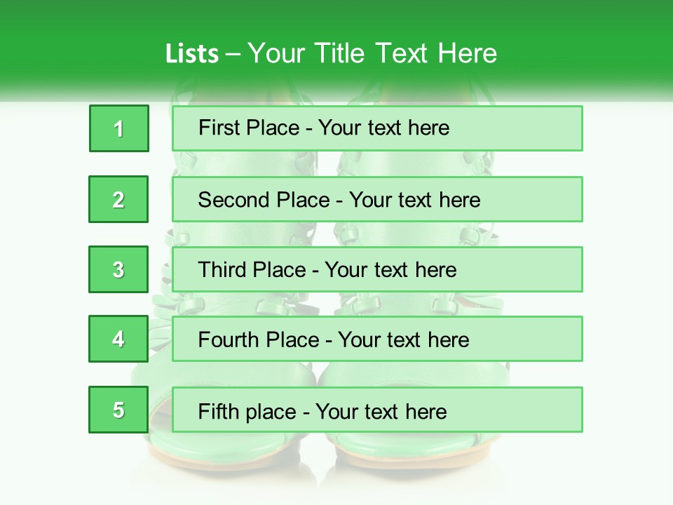 A Pair Of Green High Heeled Shoes Powerpoint Template PowerPoint Template