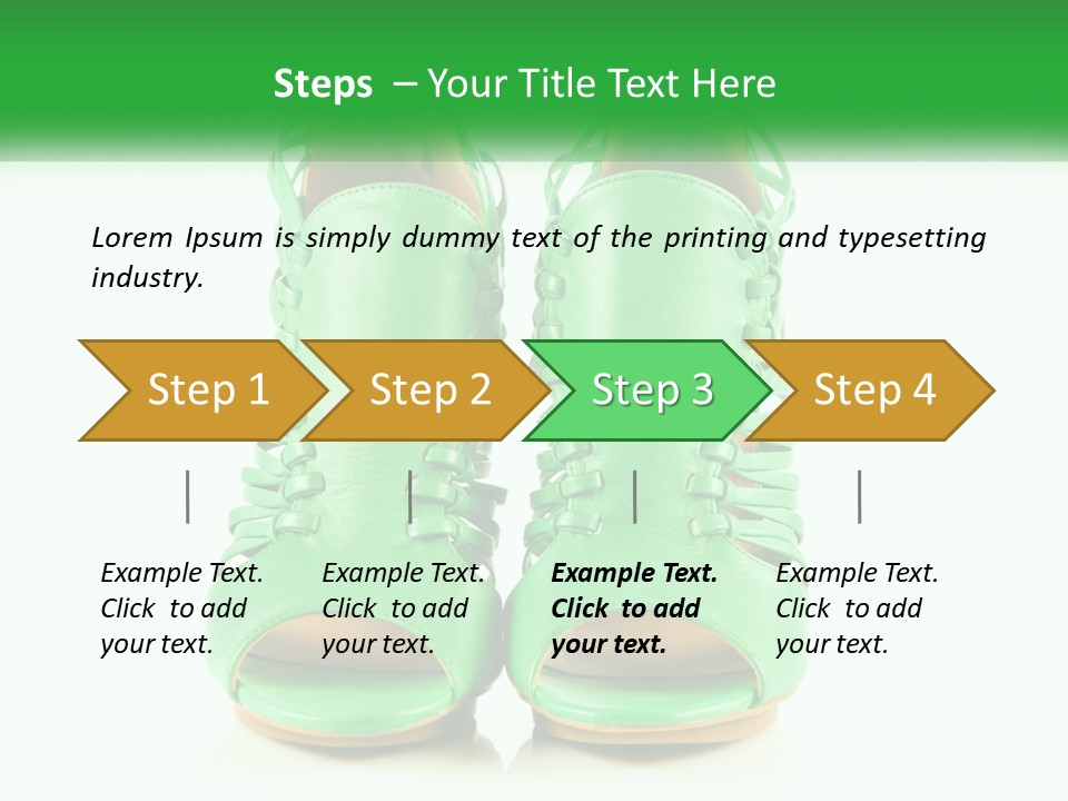 A Pair Of Green High Heeled Shoes Powerpoint Template PowerPoint Template