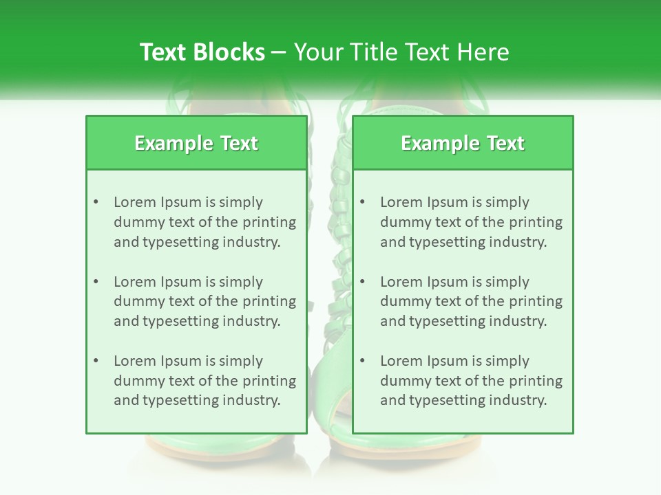 A Pair Of Green High Heeled Shoes Powerpoint Template PowerPoint Template