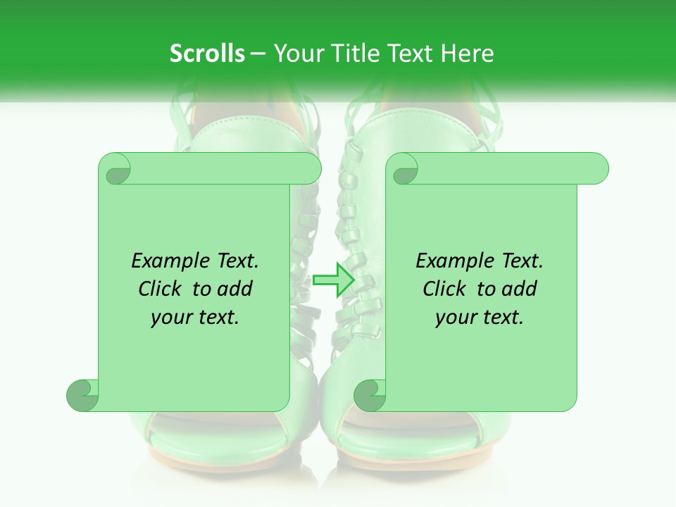 A Pair Of Green High Heeled Shoes Powerpoint Template PowerPoint Template