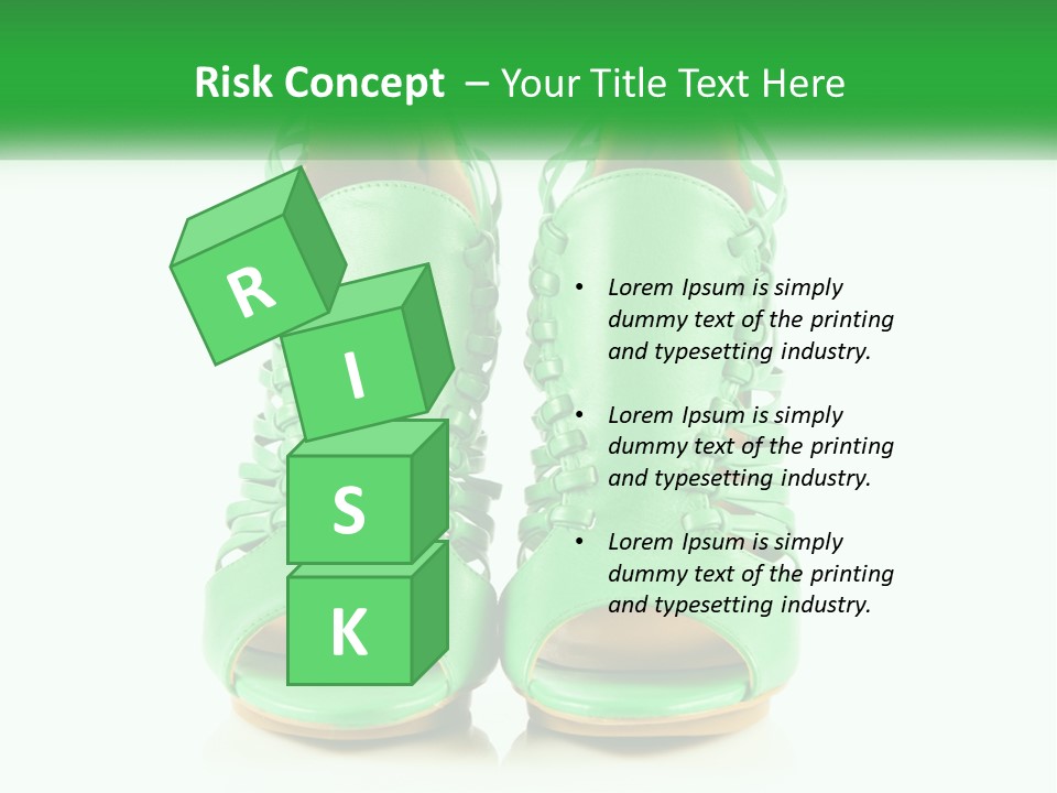 A Pair Of Green High Heeled Shoes Powerpoint Template PowerPoint Template