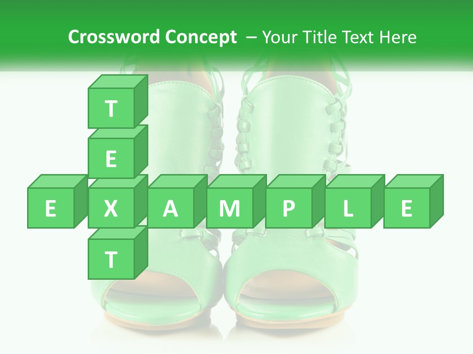 A Pair Of Green High Heeled Shoes Powerpoint Template PowerPoint Template