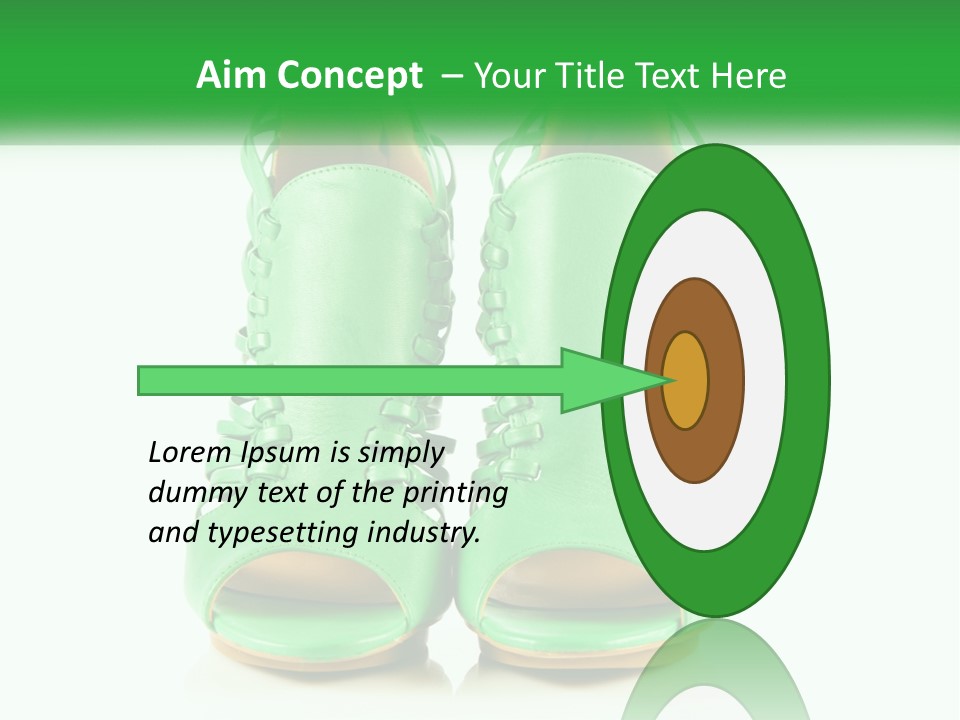A Pair Of Green High Heeled Shoes Powerpoint Template PowerPoint Template