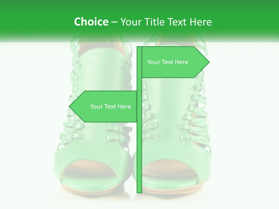 A Pair Of Green High Heeled Shoes Powerpoint Template PowerPoint Template