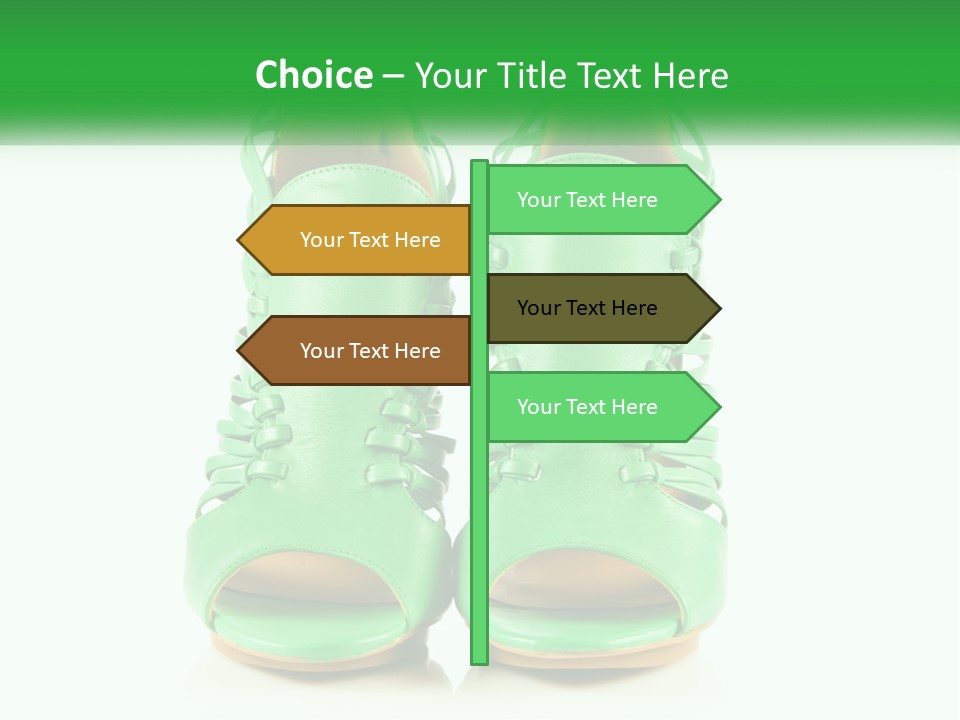 A Pair Of Green High Heeled Shoes Powerpoint Template PowerPoint Template