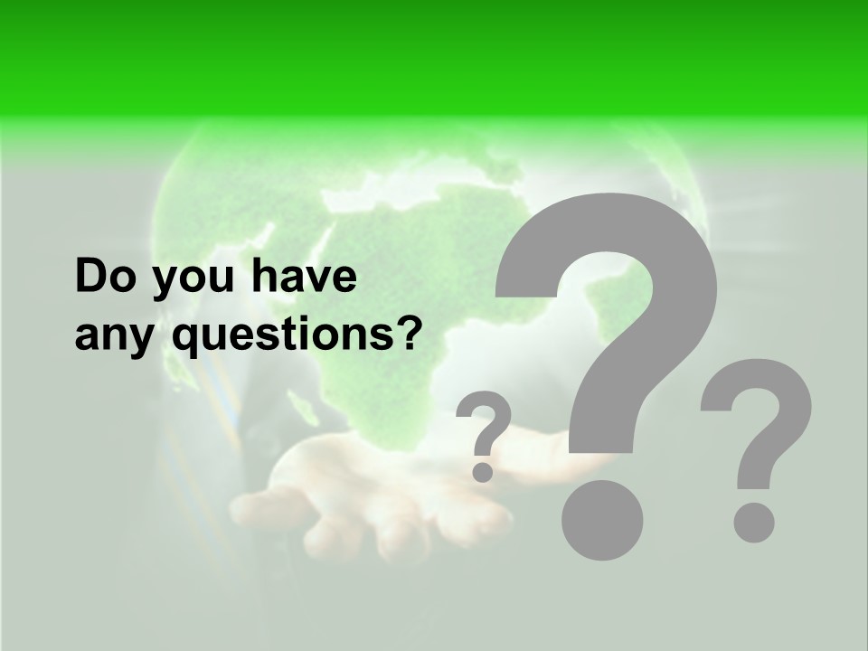 A Person Holding A Green Earth In Their Hands PowerPoint Template