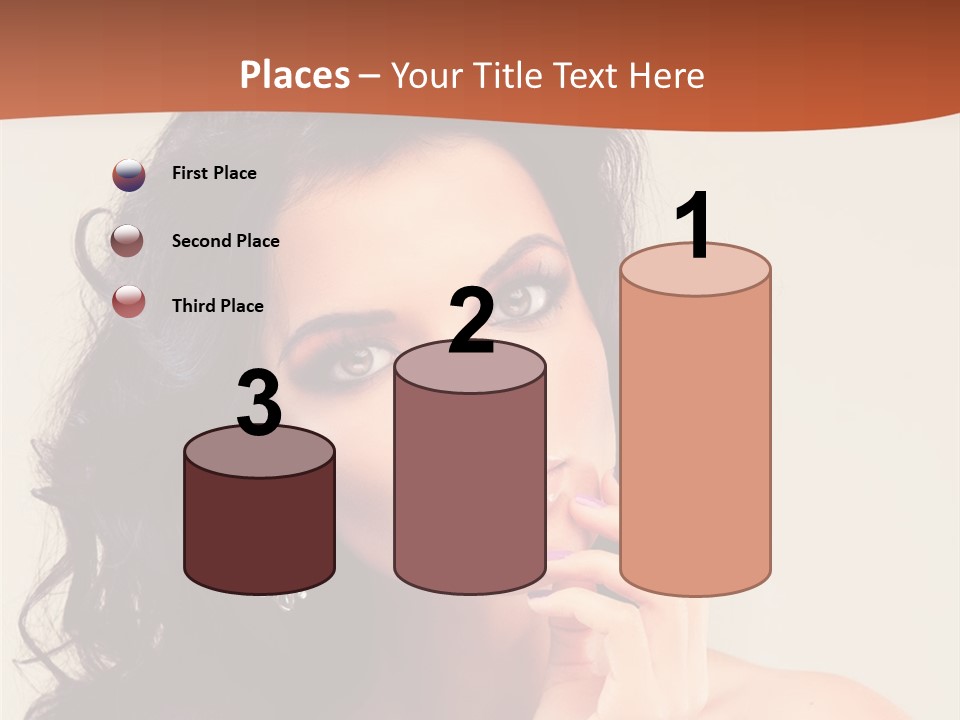 A Beautiful Woman With Long Hair Posing For A Picture PowerPoint Template