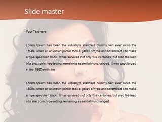 A Beautiful Woman With Long Hair Posing For A Picture PowerPoint Template